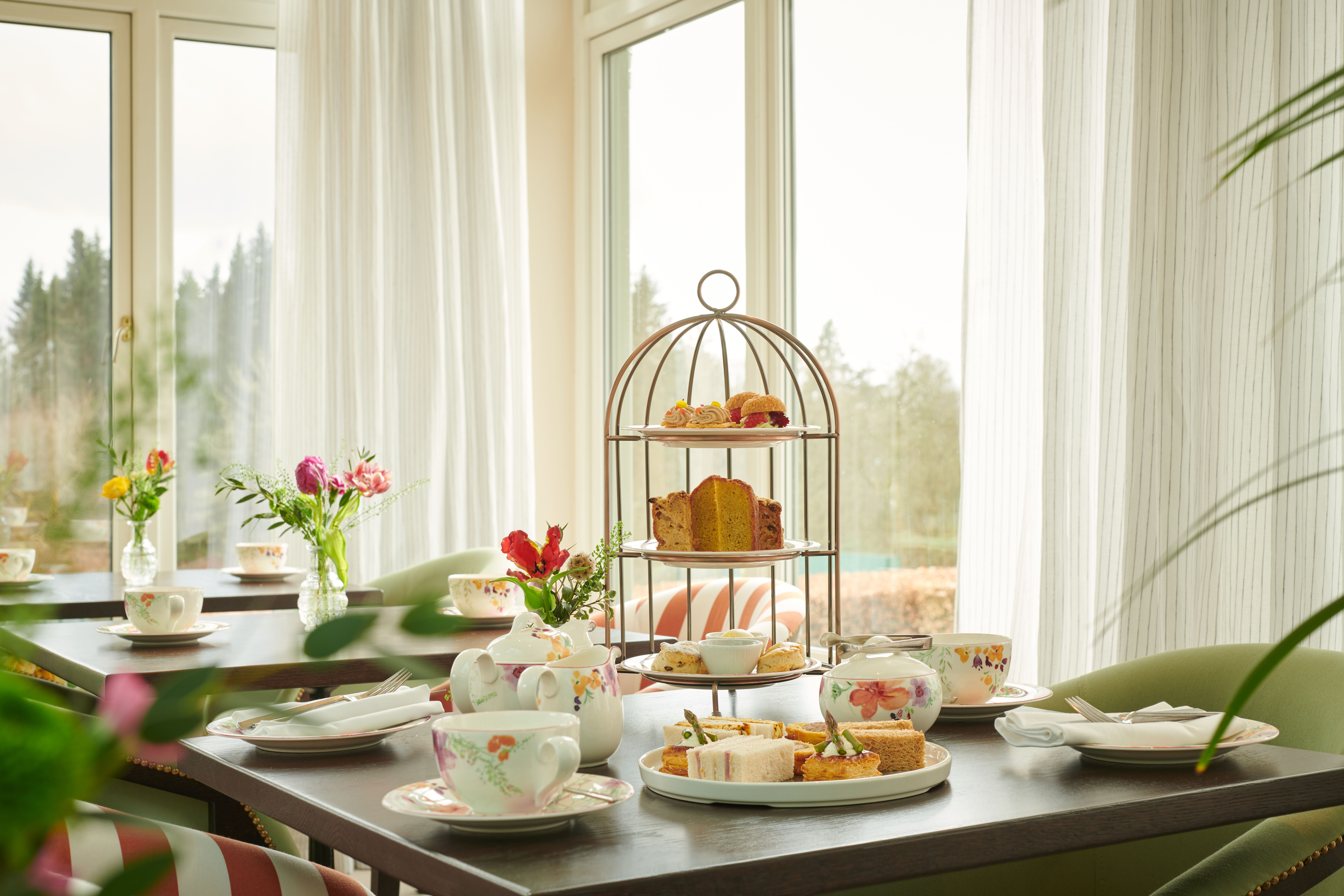 Afternoon Tea in The Glasshouse restaurant, Cromlix